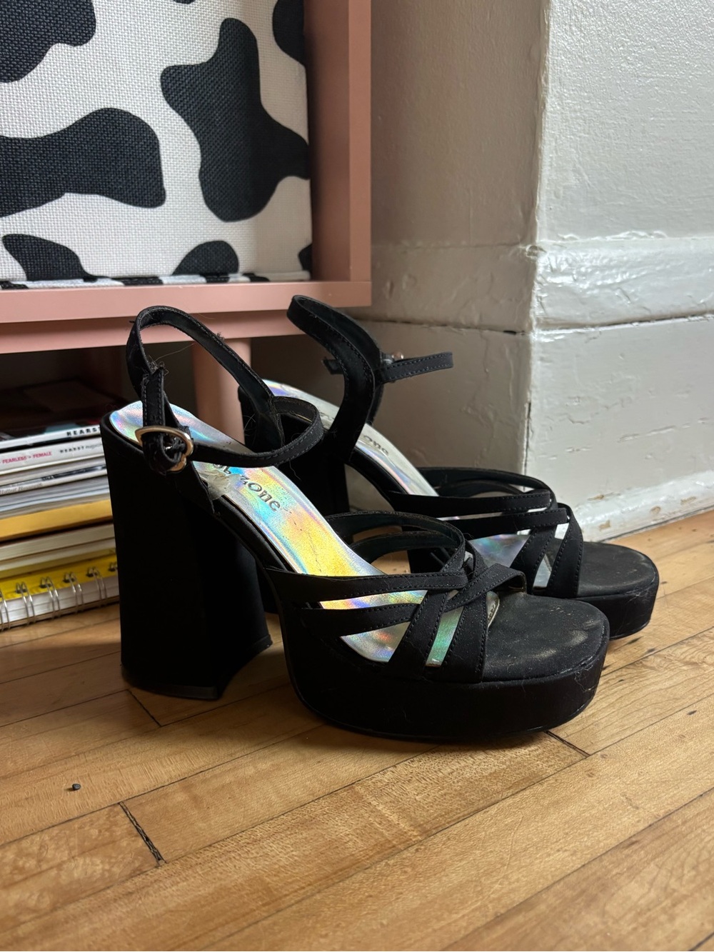 Vintage Y2K Club Zone Chunky Heel Platforms